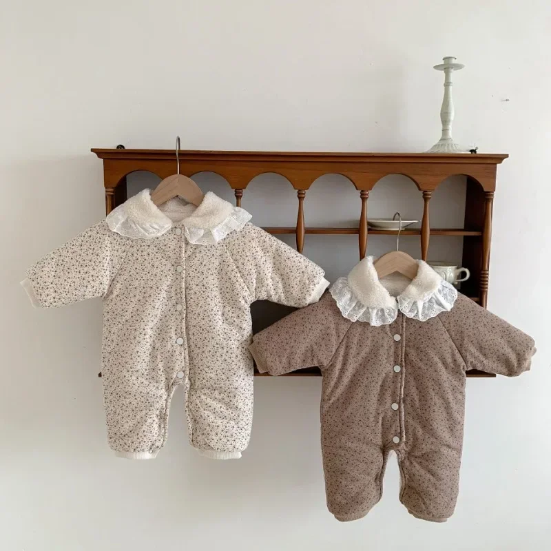 Baby Products Sale - Korean Baby Cotton Jumpsuit Thickened Hooded