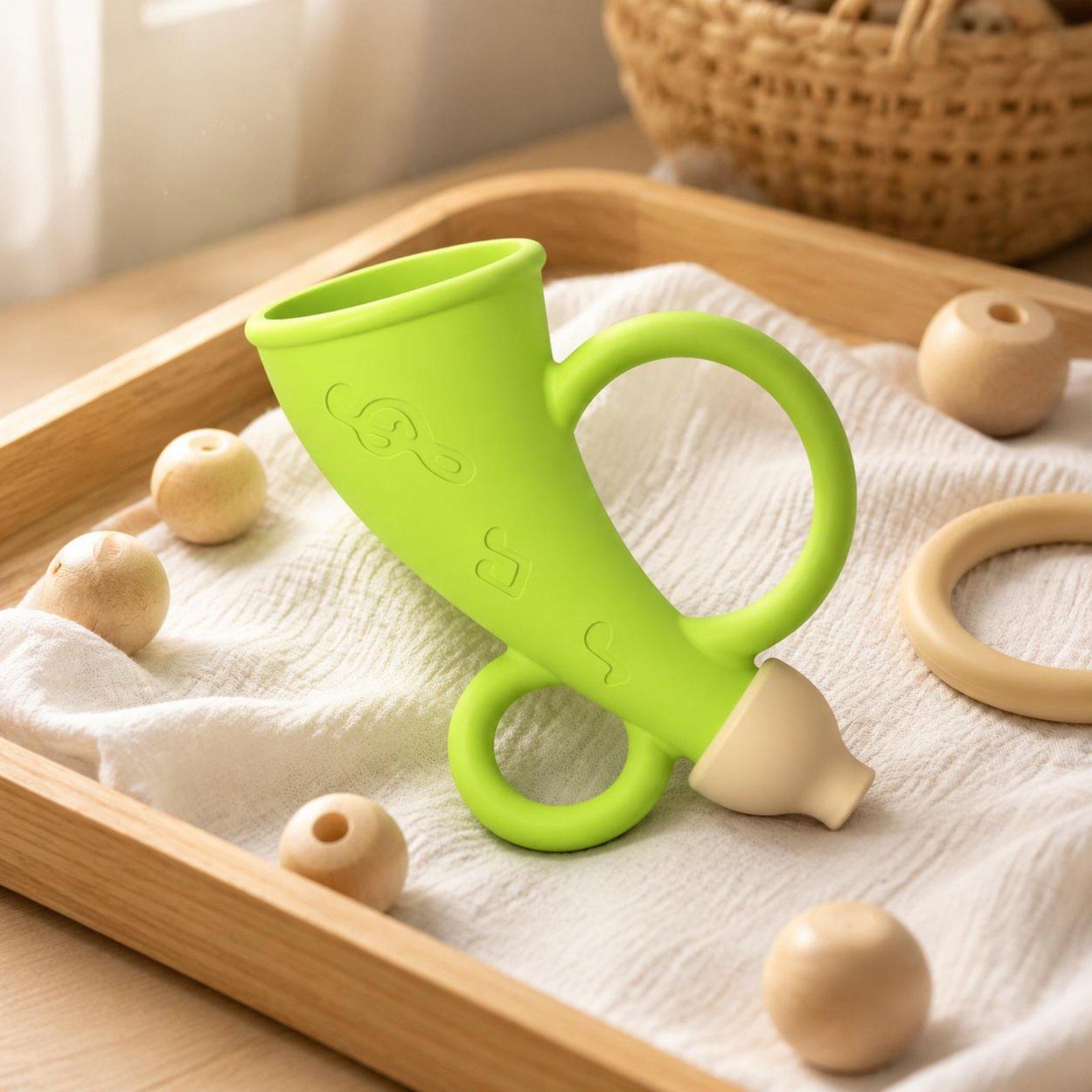 Baby Silicone Horn Sound Whist - Baby Teethers ulasan dan harga